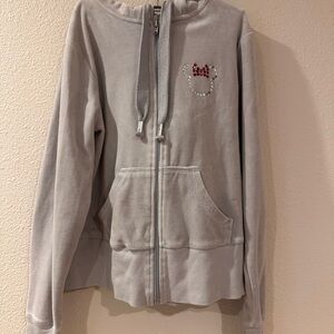 Disney velour gray Zip-Up Hoodie
